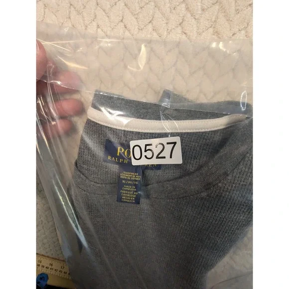 Polo Ralph Lauren Waffle Knit T Shirt Mens Size XL Gray Long Sleeve - Picture 8 of 8